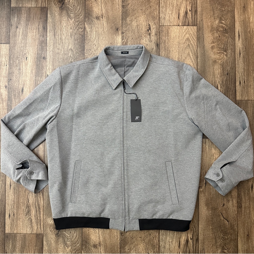 Jf J. Ferrar Zip Bomber Jacket Men’s Size Xxl Gray Twill